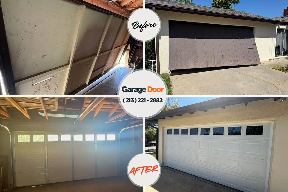 Before and after: garage door repair Farmington, MO